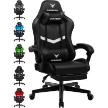 Luckracer - Chaise De Gaming Ergonomique Avec Repose-pieds, Coussin Lombaire Réglable, Oreiller, Chaise De Jeu, Chaise Gamer Réglable En Hauteur, 