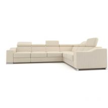 LUCKY COTELÉ - Canapé d’angle convertible réversible en velours côtelé beige