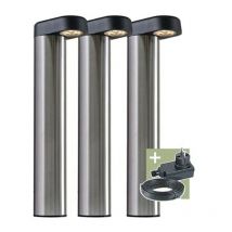 Ludeco - Arvid - borne lumineuse - set (3 pcs) - 12 v - 150 lm - 1.5 w - blanc chaud