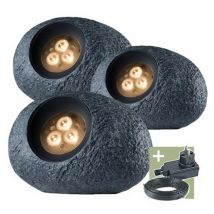 Ludeco - Ingor - spot - set (3 pcs) - 12 v - 150 lm - 1.5 w - blanc chaud