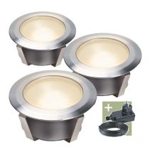 Ludeco - Olan 40 - Einbauleuchte - 3er-Set - 12 V - 16 lm - 0.25 W - Warmweiß