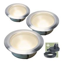 Olan 80 - Einbauleuchte - 3er-Set - 12 v - 48 lm - 0.5 w - Warmweiß - Ludeco