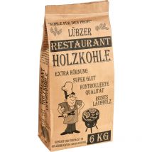 Favorit - Lübzer Restaurant Holzkohle Grillkohle in Premium Qualtiät aus Laubholz 6kg 6000