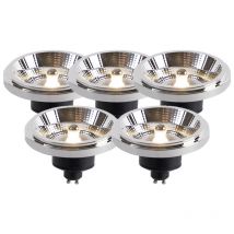 Lot de 5 lampes led GU10 AR111 11W 820 lm 3000K - Luedd