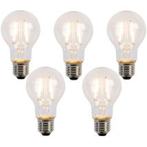 Luedd - Set de 5 bombillas led filamento E27 A60 2W 210lm 2200K