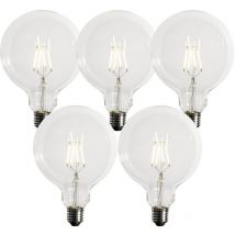 Juego de 5 bombillas led E27 regulables G125 5W 450 lm 3000K - Luedd