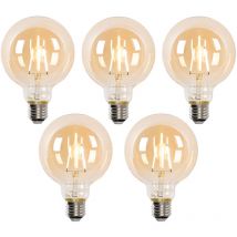 Juego de 5 bombillas led inteligentes E27 G95 doradas 4,9 w 470 lm 1800-4000 k - Luedd