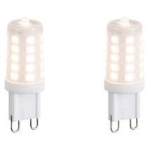 Lot de 2 Ampoule led G9 à intensité variable 3 niveaux, opale, 3 w, 250 lm, 2700 k - Luedd