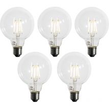 Luedd - Lot de 5 Ampoule led E27 à intensité variable 3 niveaux G95 4W 450lm 3000K