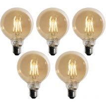 Lot de 5 Ampoule led E27 à intensité variable 3 niveaux or G95 4W 450lm 2700K - Luedd