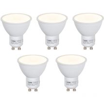 Lot de 5 Ampoule led GU10 avec capteur crépusculaire 5W 380lm 3000K - Luedd