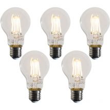 Juego de 5 bombillas led E27 regulables A60 transparentes 4W 470 lm 2700K - Luedd