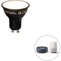 Lampe led intelligente GU10 dimmable noire 7W 600 lm 3000K - Luedd