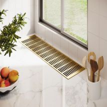 Aluminium Lüftungsgitter 150mm x 800mm Gold F3 Lüftung Heizungsdeckel Stegblech