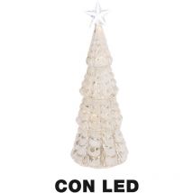 LED-Baum aus Glas mit weißem Stern cm ø9,5h26