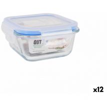 Quttin - Luftdichte Brotdose quadratisch 300 ml (12 Stück)