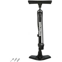 AFT - Bomba Inflar Con Manometro 8 Bares. Valvulas schrader y presta con Adaptadores. Base Acero.