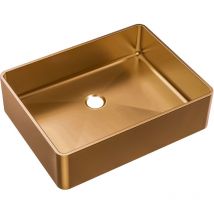 Essebagno - Luisa Waschbecken 48x37 Aus Edelstahl Gebürstetes Kupfer