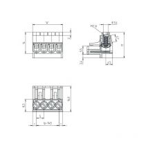 Lumberg - Conector pcb KSC4 4P 5mm 1R 10A 250V 22-14AWG