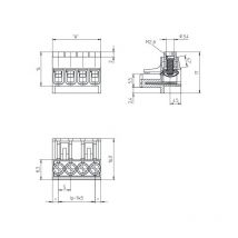 KSC4 Leiterplattenstecker 4P 5mm 1R 10A 250V 22-14AWG - Lumberg