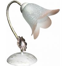 Lume 1xE14 Montatura Bianco Oro Vetro Scavo Sintetico Bianco Sfumato Rosa E-energy Vera