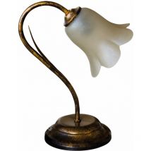 Lume 1xE14 Montatura Marrone Vetro Nuvolato Paglierino E-energy Irene