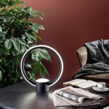 Lumetto da tavolo Led 32x36 cm omega in metallo Nero