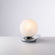 Lumetto Tischlampe – Chromstahl – 16x16 cm – Modernes Design – Ideal für Tisch und Nachttisch