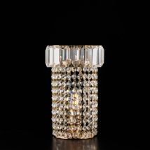 Bonetti Illumina - Vladimir - Tischlampe Aus Eisen Und Goldenem Messing Mit Strasssteinen 1 Licht H.27 - Ø18 - Bl263-lt-or