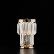 Schubert - Tischlampe aus Eisen und goldenem Messing mit Strasssteinen 1 Licht H.24 - Ø15 - BL272-LT-OR