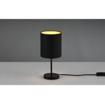 Iperbriko - Lumetto Tavolo Jerry Nero Oro Paralume Cilindro Ø13 cm Trio Lighting