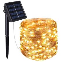 Lumi Jardin - Guirlande lumineuse solaire 100 micro leds skinny Cuivre Cuivre 11,5M