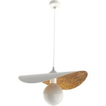 Piuma Suspension, 1X E27, max 42W, métal, blanc mat/feuille d'or, D.40cm 40 Blanc/feuille d'or - Blanc/feuille d'or - Lumicom