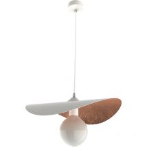 Piuma Suspension, 1X E27, max 42W, métal, blanc mat/feuille cuivre, D.40cm 40 Blanc/feuille de cuivre - Blanc/feuille de cuivre - Lumicom