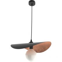 Piuma Suspension, 1X E27, max 42W, métal, noir mat/feuille cuivre, D.40cm 40 Noir/feuille de cuivre - Noir/feuille de cuivre - Lumicom