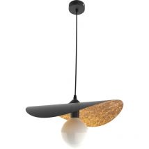 Lumicom - piuma Suspension, 1X E27, max 42W, métal, noir mat/feuille d'or, D.40cm 40 Noir/feuille d'or - Noir/feuille d'or