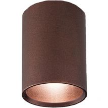 Lumicom - rond Plafonnier, 1x GU10, max 33W, métal, marron corten, D.6cm x H10cm 6 Corten - Corten