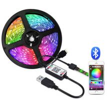 Lumière Ambiante led avec usb, Bluetooth, Application d'Éclairage d'Ambiance avec 30 Lumières sur 1m