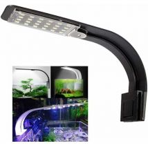 Tigrezy Lumiere Aquarium Lampe led Eclairage Blanc et Bleu Nano à Clip pour Poisson Plantes 23-50 cm