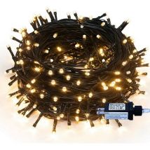 Linghhang - Lumière chaude) Guirlande lumineuse extérieure alimentée par courant alternatif, guirlande lumineuse led extérieure, lumineuse 33M 300LED