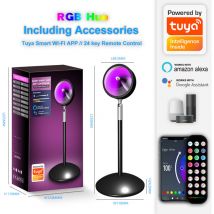 Tonchean - Lumière d'ambiance sur pied rgb avec télécommande app, projection arc-en-ciel, lumière de coucher de soleil, diffusion en direct, lumière