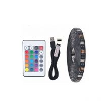 Ersandy - Lumière de bande de led usb RGB,5M 30leds/m noir 5V 5050 rgb Couleur led Light avec télécommande 24Key pour l'éclairage de fond TV,Cuisine