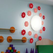 Eglo - Plafonnier pour enfants rose spot de salle de jeux applique en verre ronde Micasa 4203.651.000.38