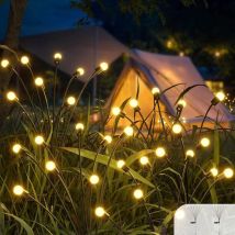 Lumiere Solaire Exterieur Decorative, 2 Pièces 6 LED Lampe Solaire Exterieur Jardin Decoration Jardin Exterieur, Étanche Lumière Solaire Extérieure