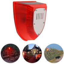 Lumières d'alarme de sécurité solaire sons chien aboiement lumière sonore stroboscopique lampe d'avertissement pour l'extérieur