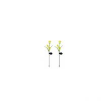 Lumières de Fleurs Solaire led en Forme de Tulipe - Décoration pour Patio, Chemin, Clôtures (Jaune)