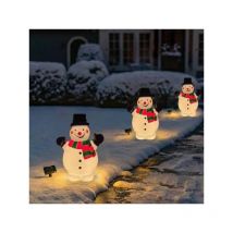Lumières de jardin de Noël en plein air Lumières de paysage en forme de bonhomme de neige de Noël, adaptées à la décoration lumineuse de Noël dans la