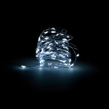 Lumières de Noël Microled 40 Leds Blanc Froid IP20. Fonctionne sur piles (2 CR2032 incluses)