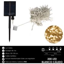 Lumières de Noël solaires 200 led lumière chaude. Batterie rechargeable Utilisation extérieure/intérieure Ip44