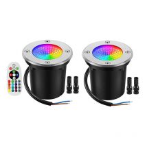 Lumières de paysage basse tension 10W RGBW LED blanc chaud éclairage de paysage de puits télécommande IP67 étanche extérieur 12V-24V lumières de sol